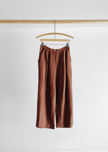 PRE-LOVED - FIRST RITE - CROPPED CULOTTE - CLAY
