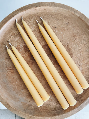 HAND DIPPED LOCAL BEESWAX TAPER CANDLE