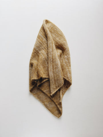 MOHAIR & ALPACA TRIANGLE SCARF - MUSTARD MELANGE