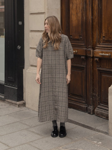 BLAIR DRESS - GREY PLAID