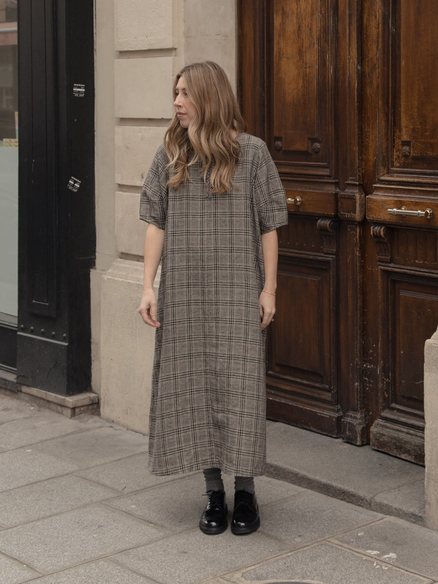 BLAIR DRESS - GREY PLAID