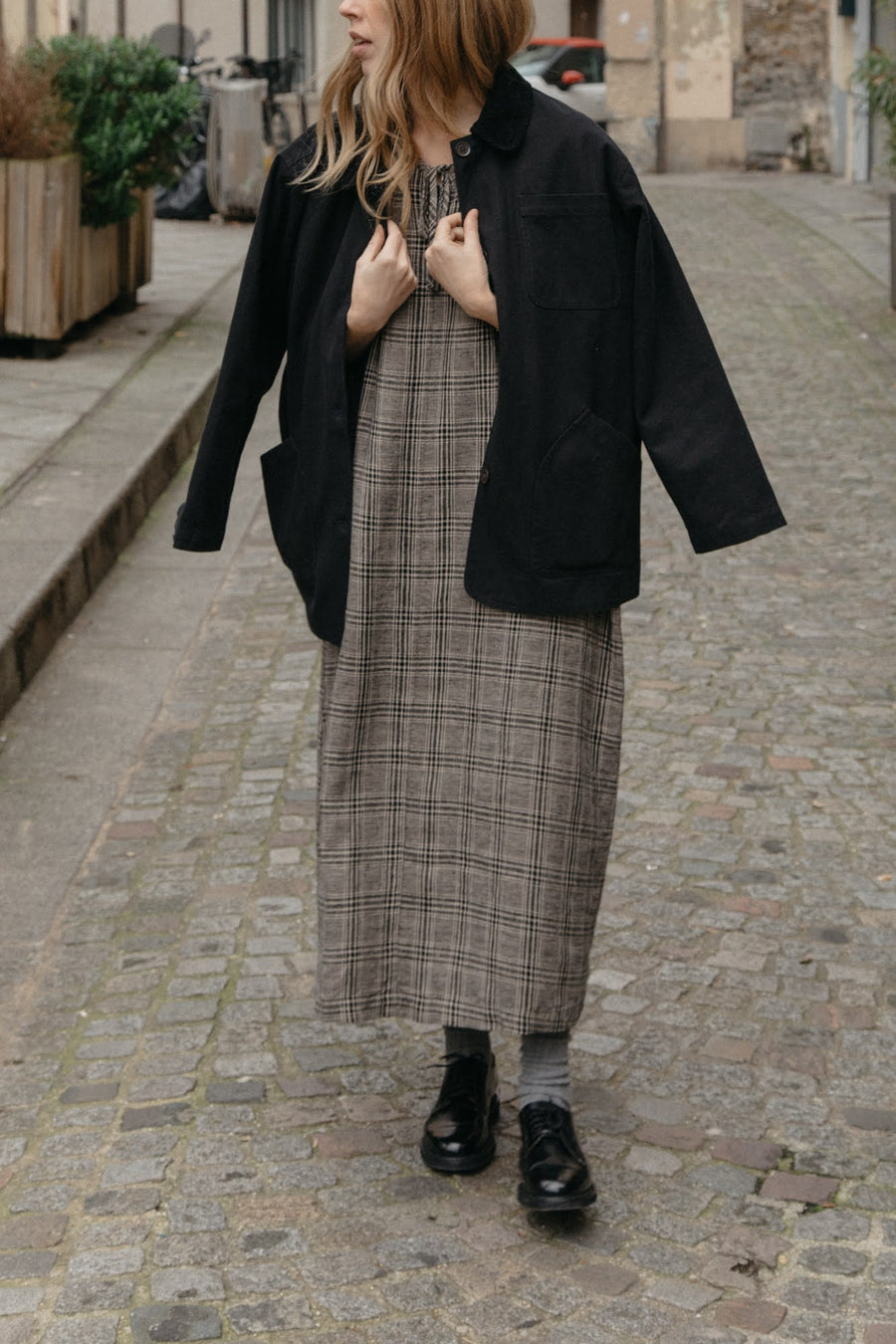 BLAIR DRESS - GREY PLAID