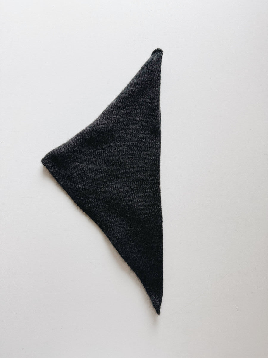 MOHAIR & SILK TRIANGLE SCARF - MIDNIGHT