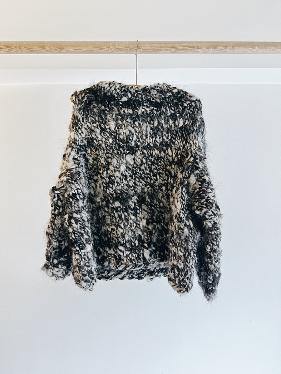 WILD SPUN SWEATER - DARK BROWN/GREY MIX