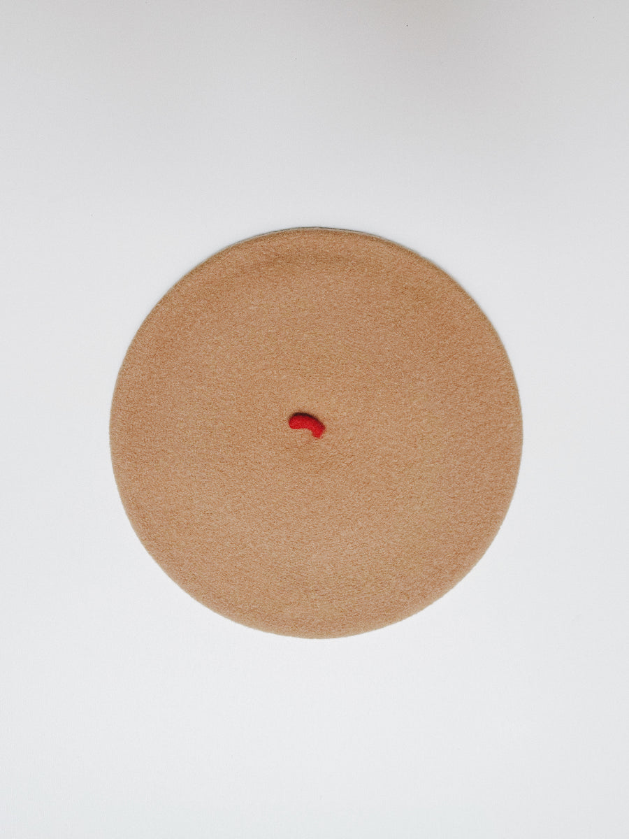 TWO TONE  BERET - CAMEL