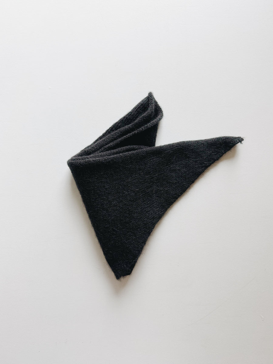 MOHAIR & SILK TRIANGLE SCARF - MIDNIGHT