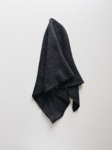 MOHAIR & SILK TRIANGLE SCARF - MIDNIGHT