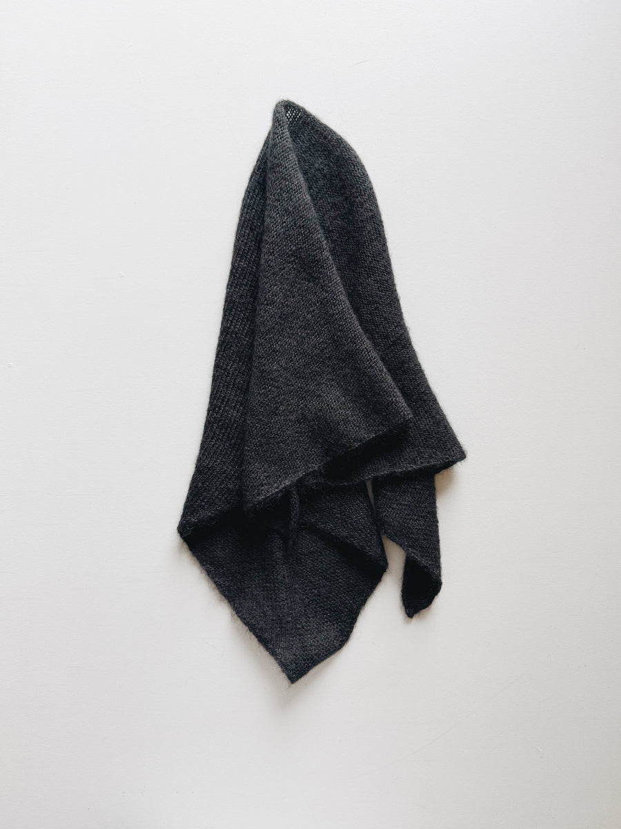 MOHAIR & SILK TRIANGLE SCARF - MIDNIGHT