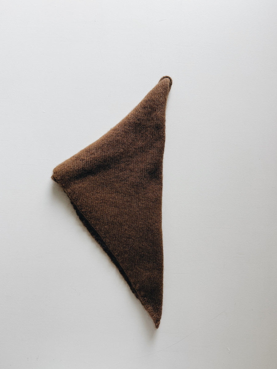 MOHAIR & ALPACA TRIANGLE SCARF - CHOCOLATE MELANGE