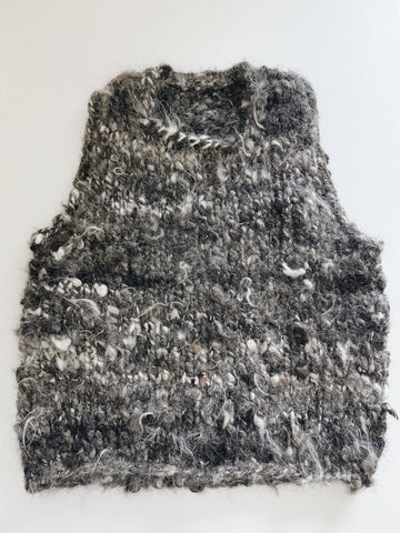 WILD SPUN VEST - DARK BROWN/GREY MIX