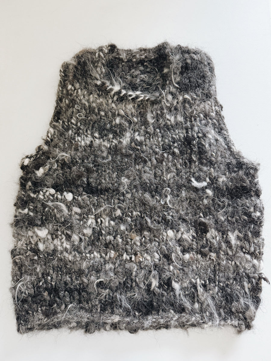 WILD SPUN VEST - DARK BROWN/GREY MIX