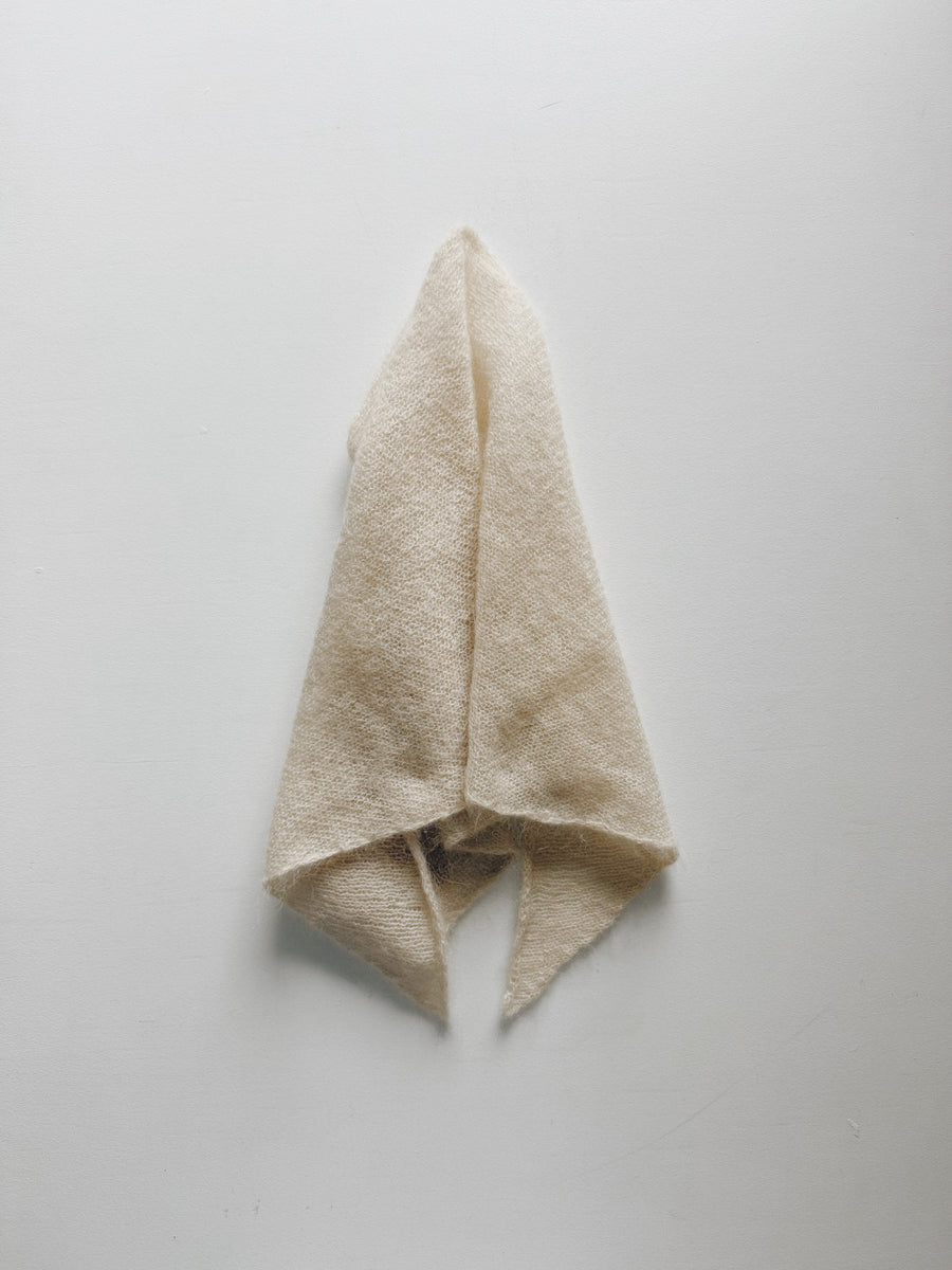 MOHAIR & SILK TRIANGLE SCARF - MARZIPAN