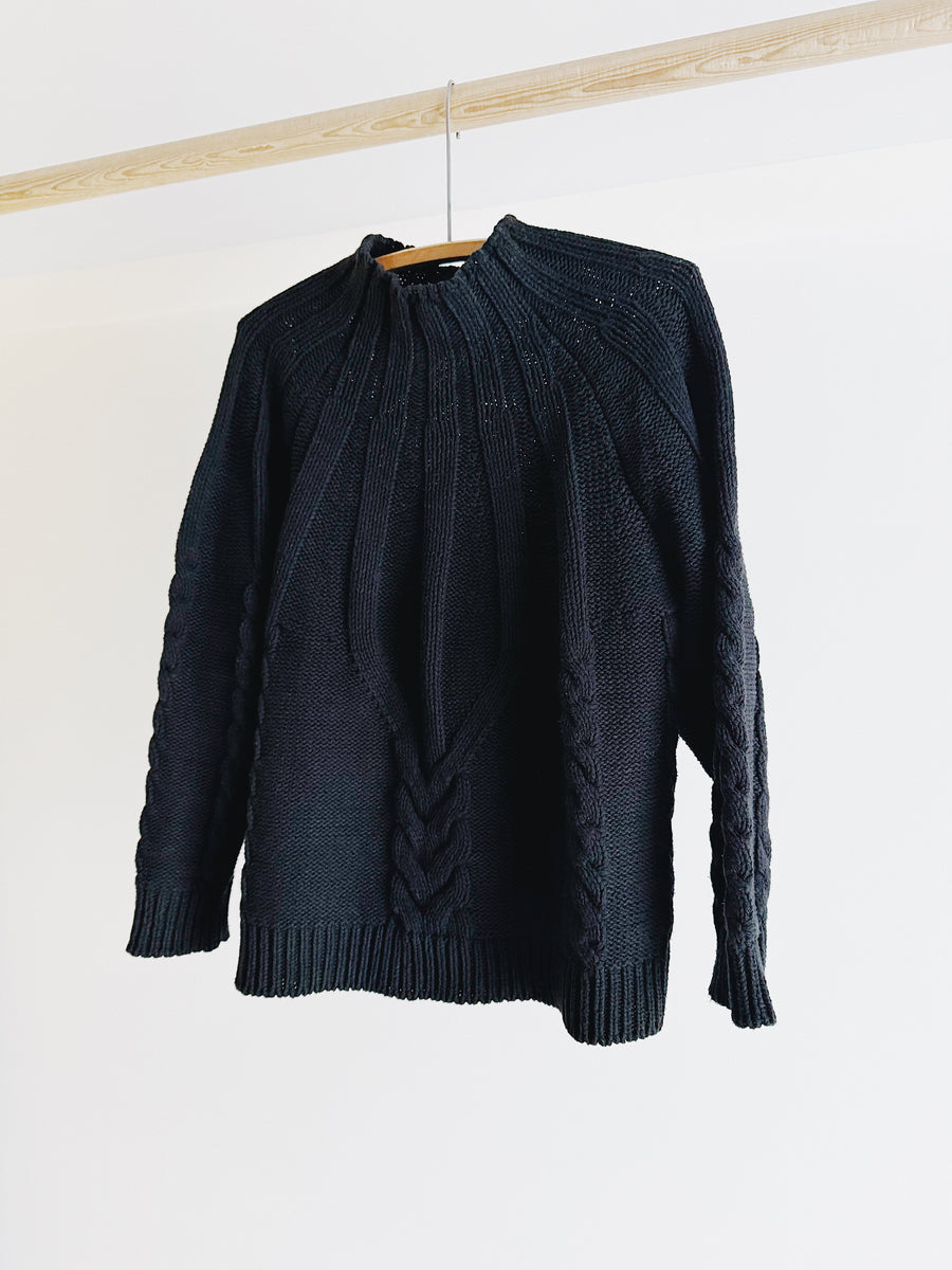 PRE- LOVED - CORDERA - COTTON CABLE SWEATER - O/S