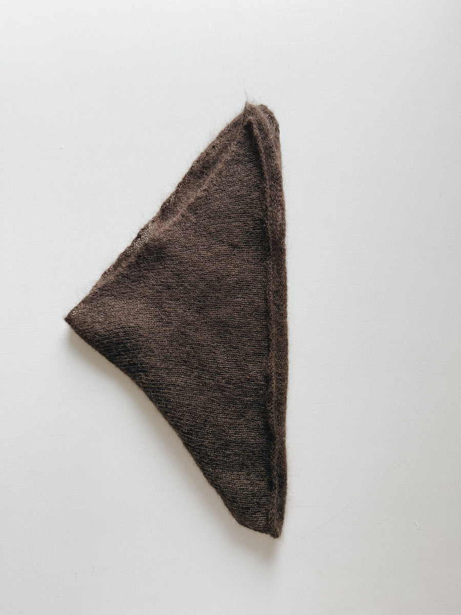 MOHAIR & SILK TRIANGLE SCARF - ESPRESSO