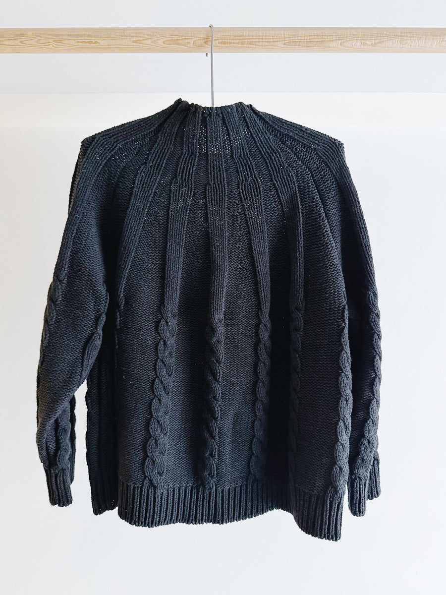 PRE- LOVED - CORDERA - COTTON CABLE SWEATER - O/S