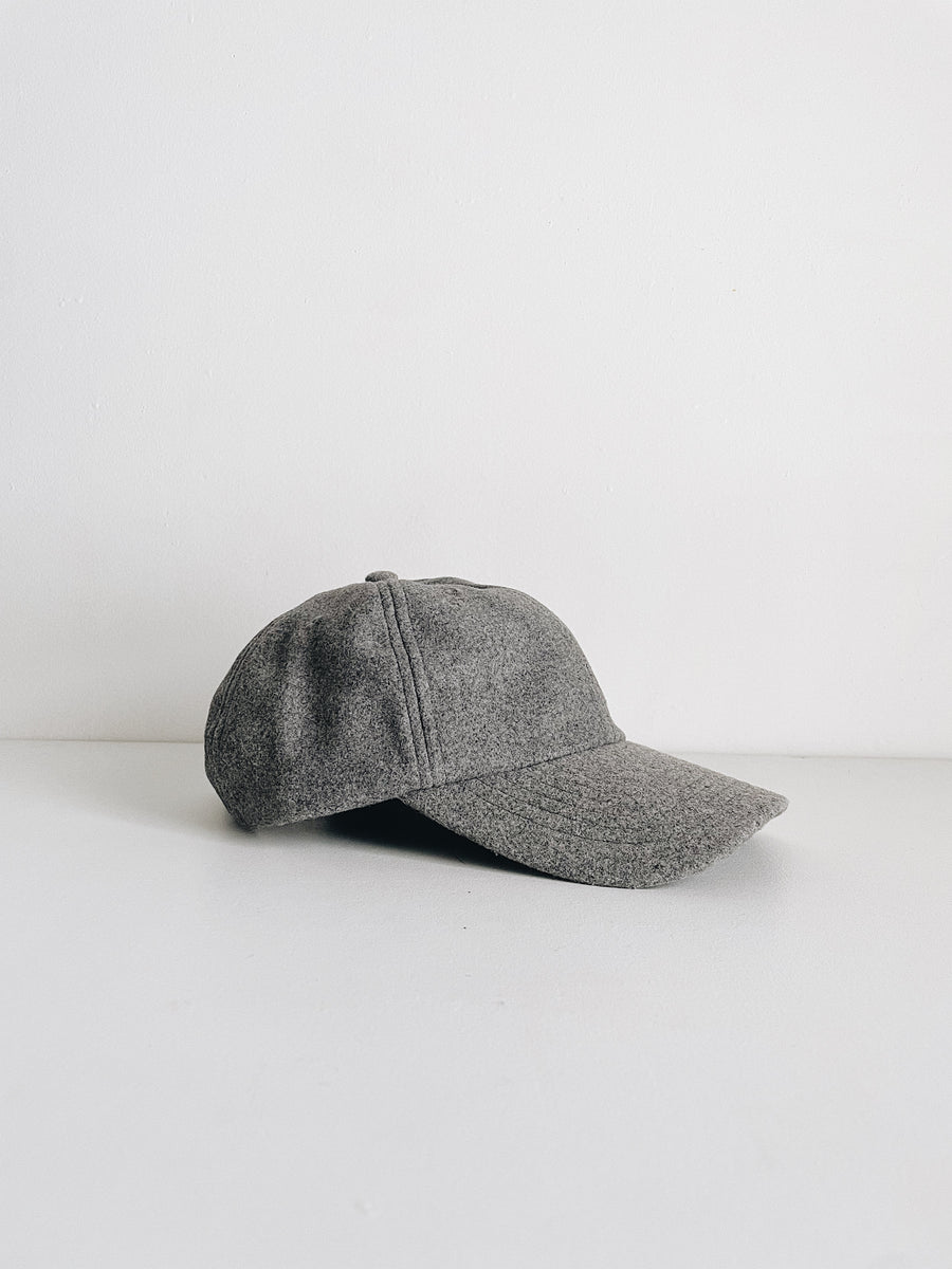 WOOL BASEBALL CAP  - CHARCOAL