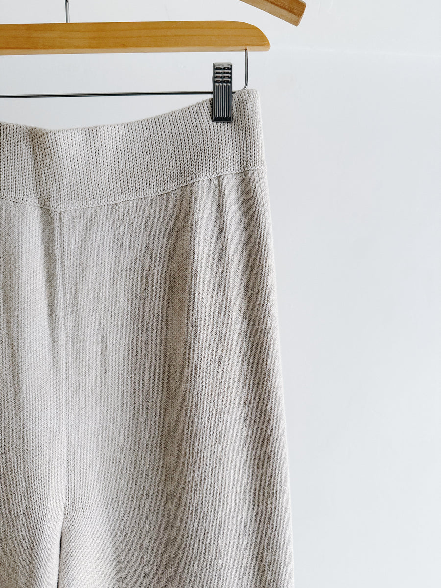 PRE- LOVED - BARE KNITWEAR - COTTON KNIT PANTS - XS/S