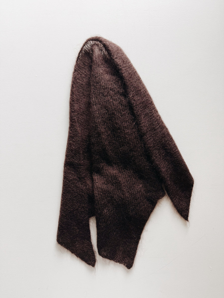 MOHAIR & SILK TRIANGLE SCARF - RAISIN