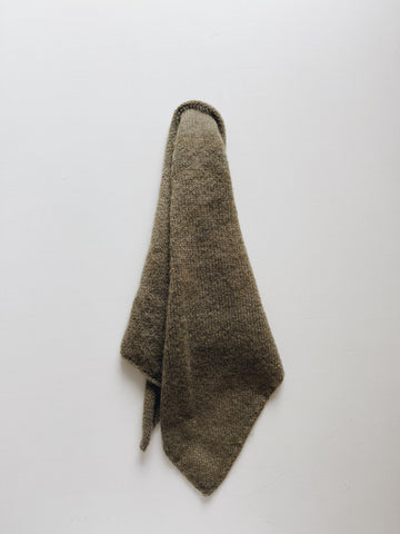 MOHAIR & SILK TRIANGLE SCARF - OLIVE