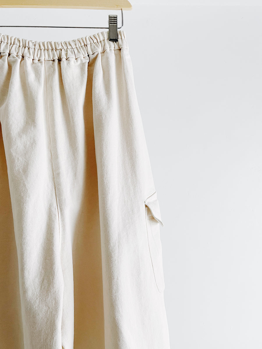 PRE- LOVED - CORDERA - COTTON CARGO PANT - NATURAL