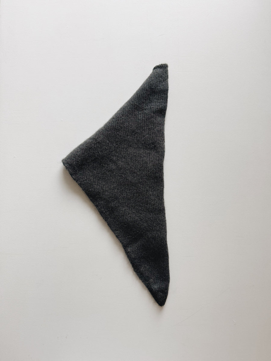 MOHAIR & SILK TRIANGLE SCARF - NAVY