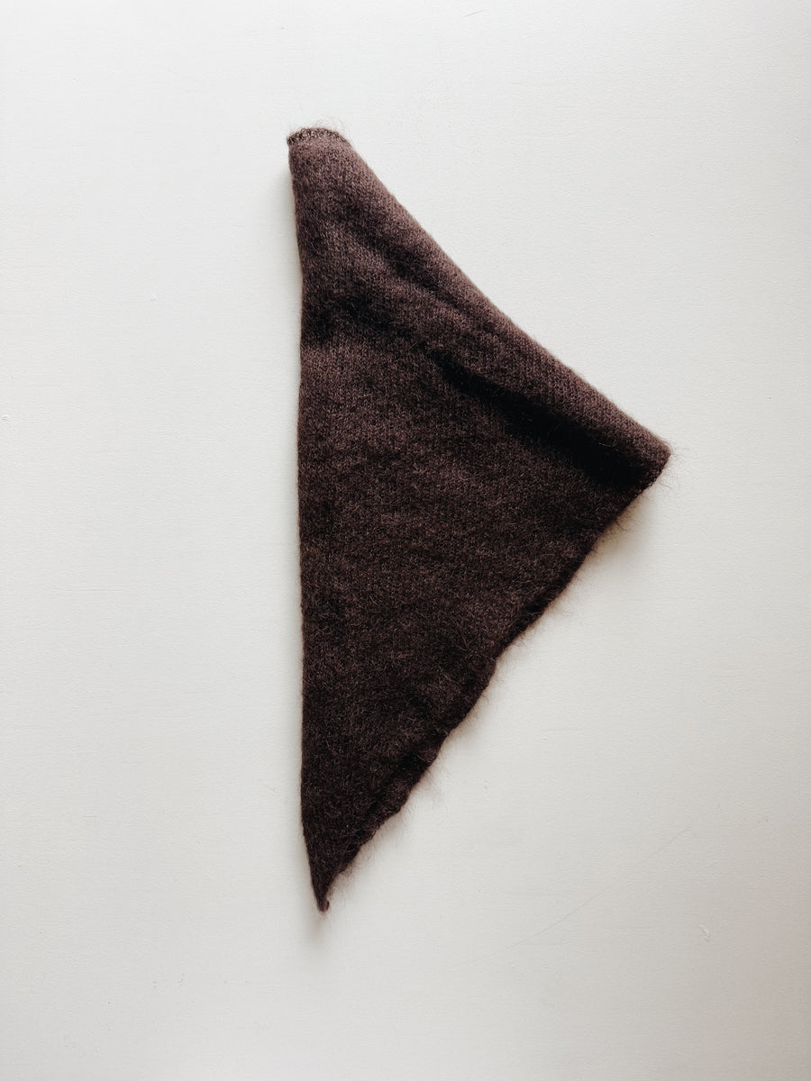 MOHAIR & SILK TRIANGLE SCARF - RAISIN