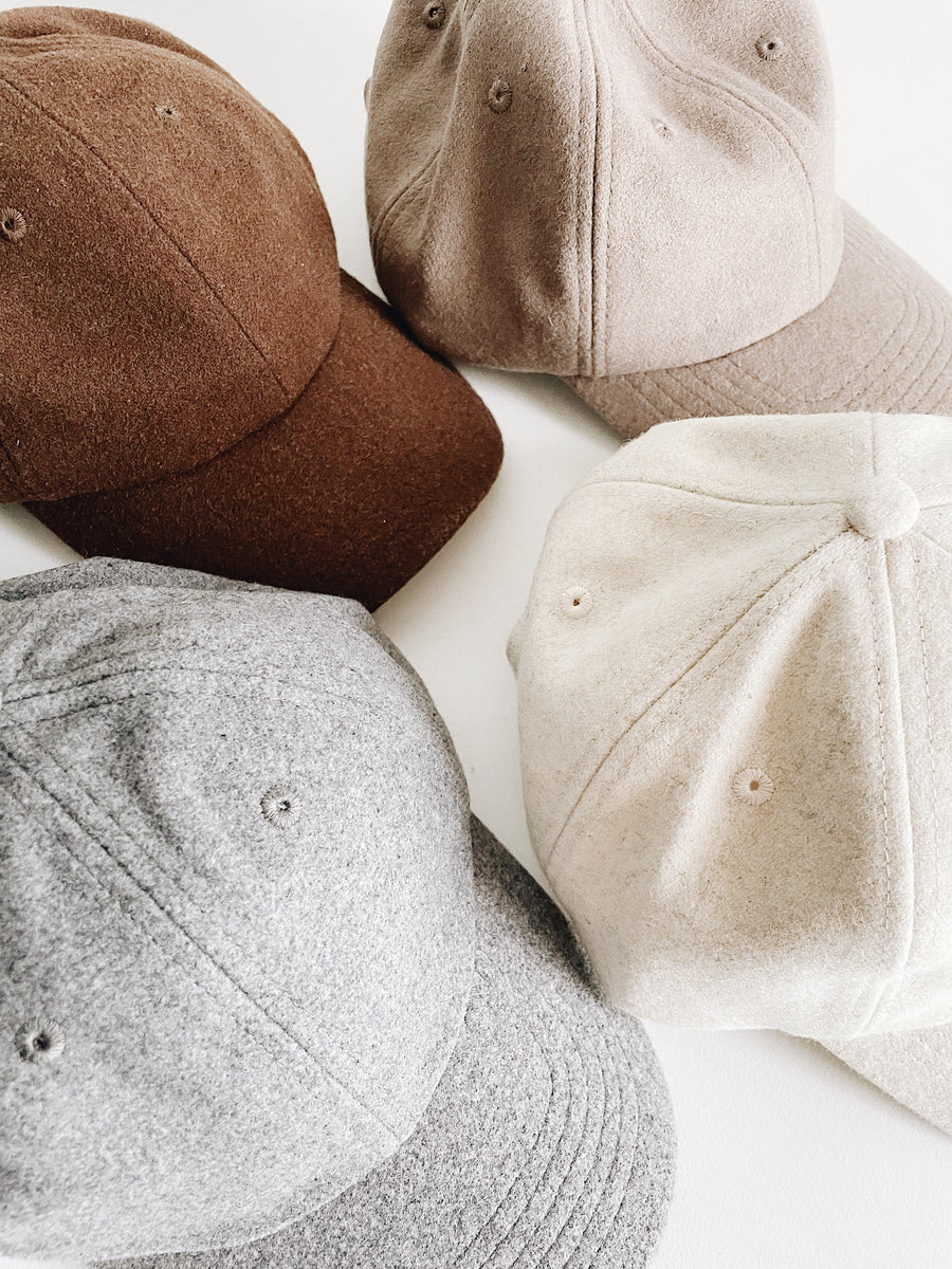 WOOL BASEBALL CAP  - MOCHA