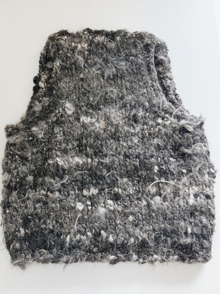 WILD SPUN VEST - DARK BROWN/GREY MIX