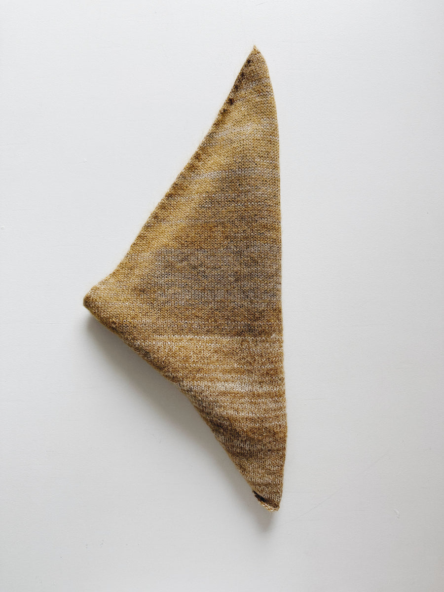 MOHAIR & ALPACA TRIANGLE SCARF - MUSTARD MELANGE