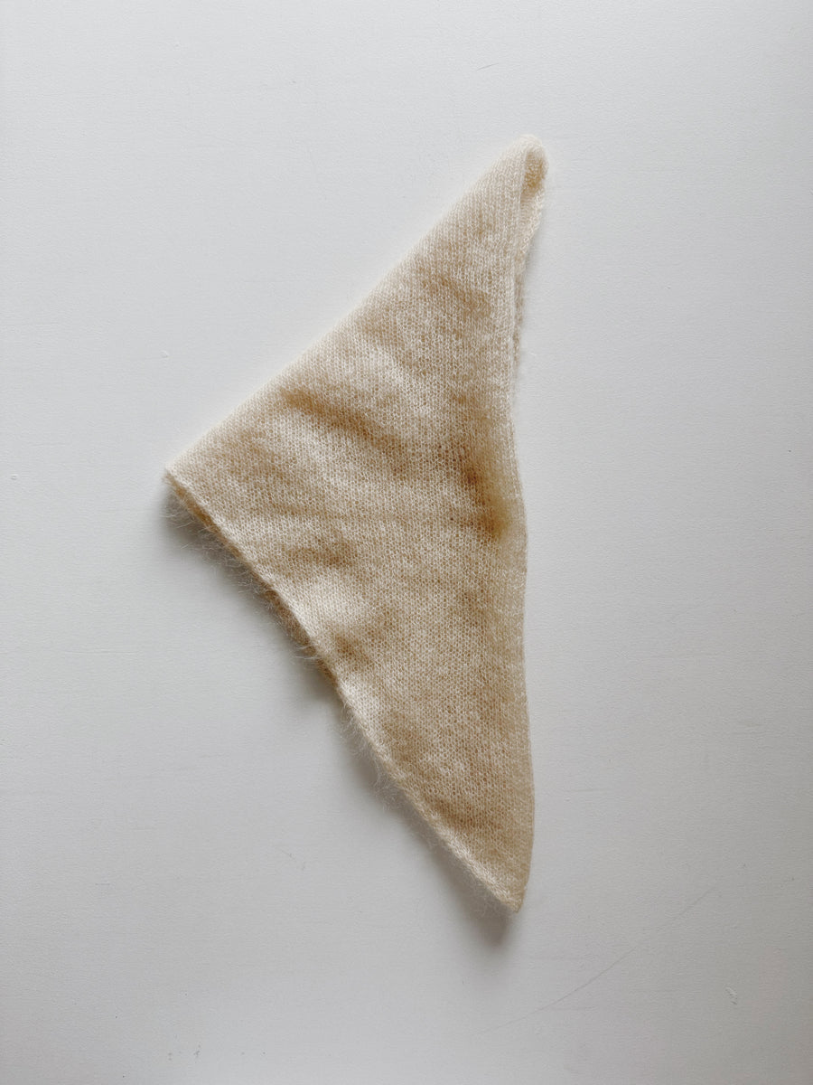 MOHAIR & SILK TRIANGLE SCARF - MARZIPAN