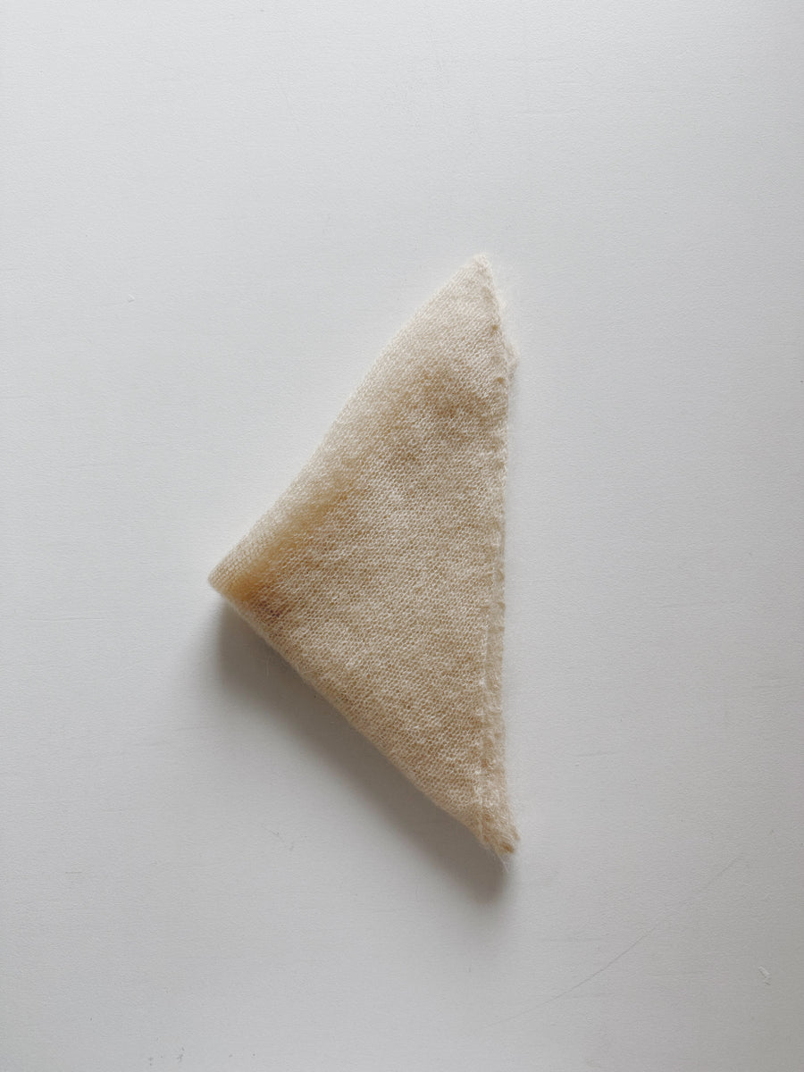MOHAIR & SILK TRIANGLE SCARF - MARZIPAN