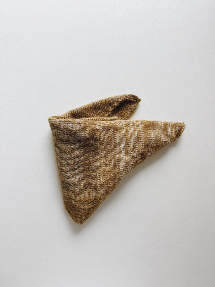 MOHAIR & ALPACA TRIANGLE SCARF - MUSTARD MELANGE