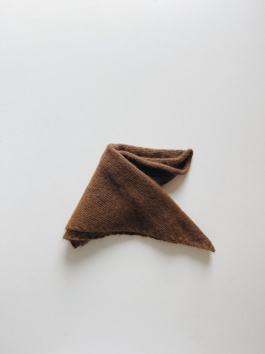 MOHAIR & ALPACA TRIANGLE SCARF - CHOCOLATE MELANGE