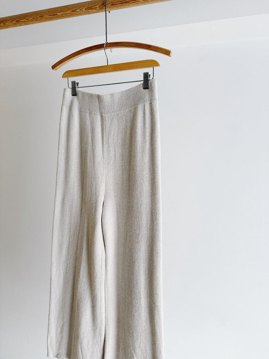 PRE- LOVED - BARE KNITWEAR - COTTON KNIT PANTS - XS/S