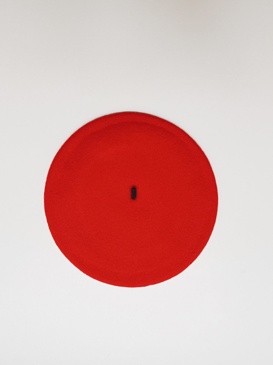 TWO TONE  BERET - RED