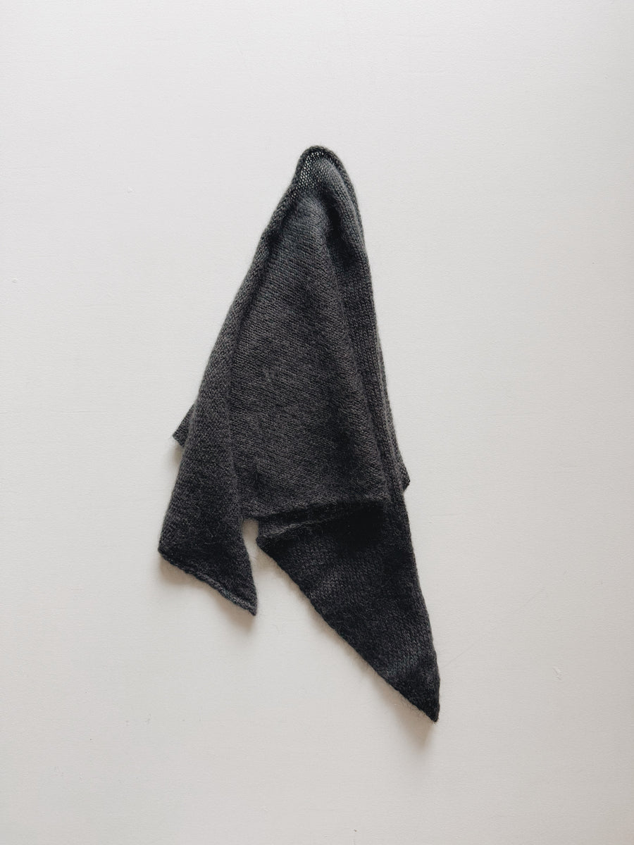 MOHAIR & SILK TRIANGLE SCARF - NAVY