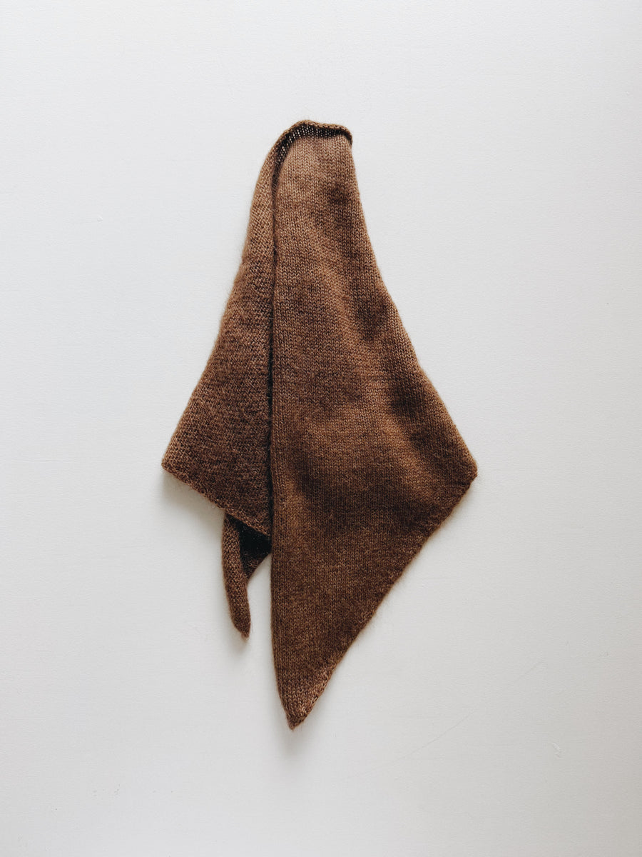 MOHAIR & ALPACA TRIANGLE SCARF - CHOCOLATE MELANGE