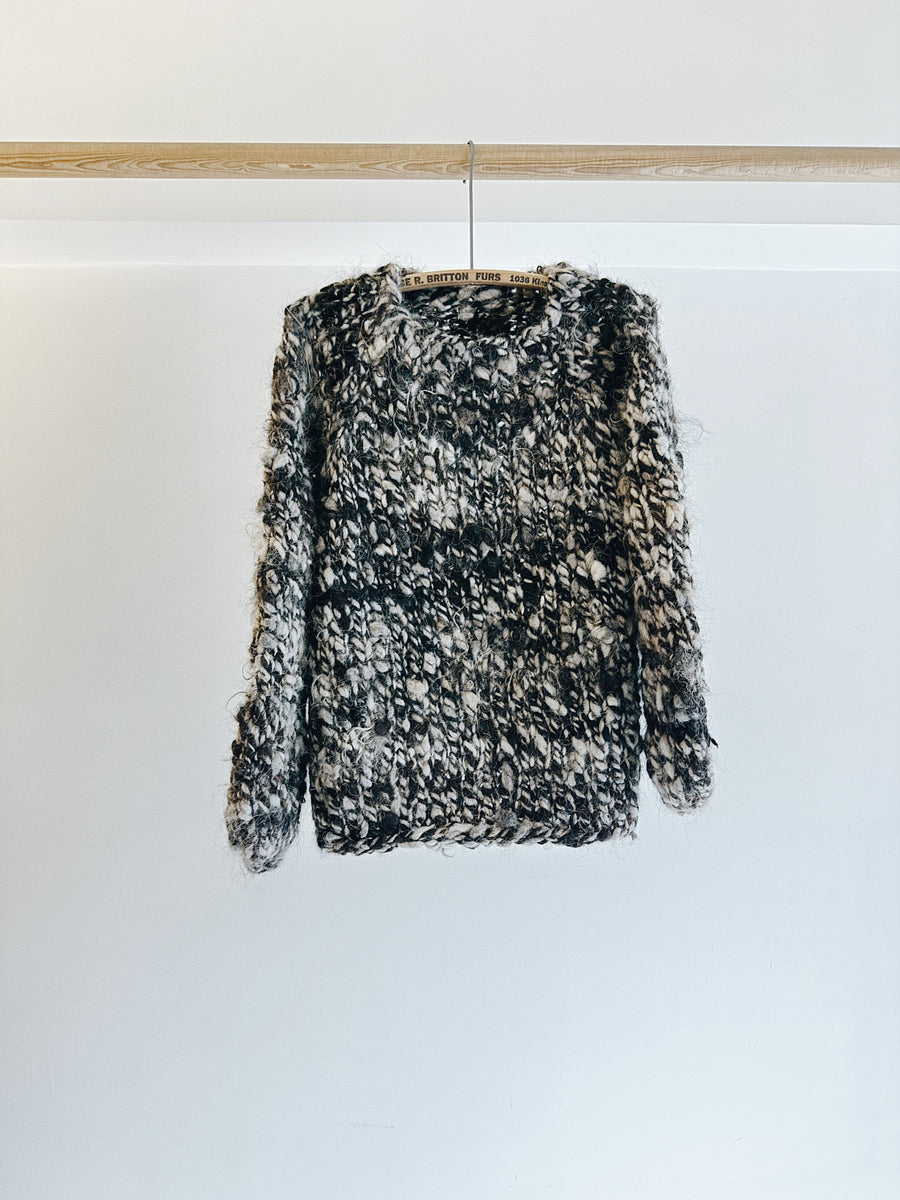 WILD SPUN SWEATER - DARK BROWN/GREY MIX