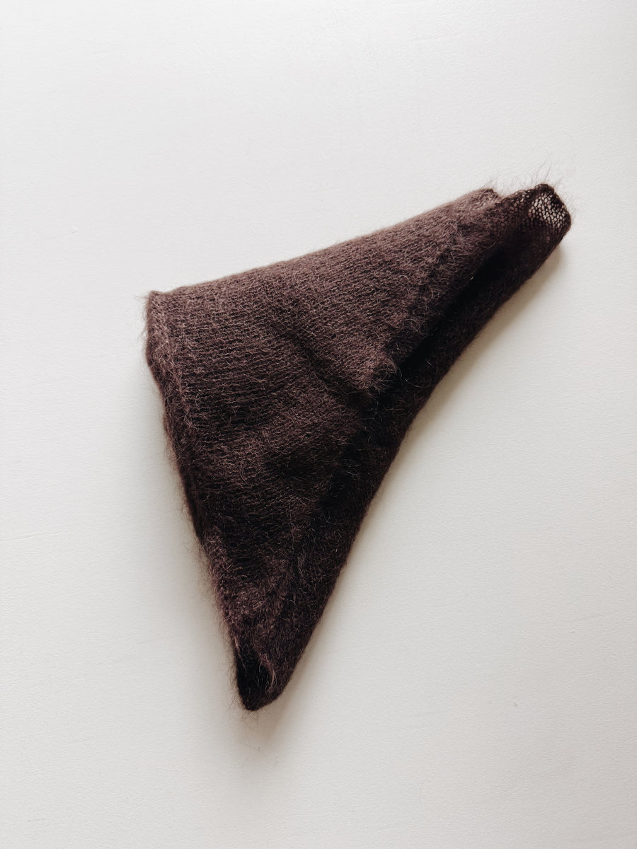MOHAIR & SILK TRIANGLE SCARF - RAISIN