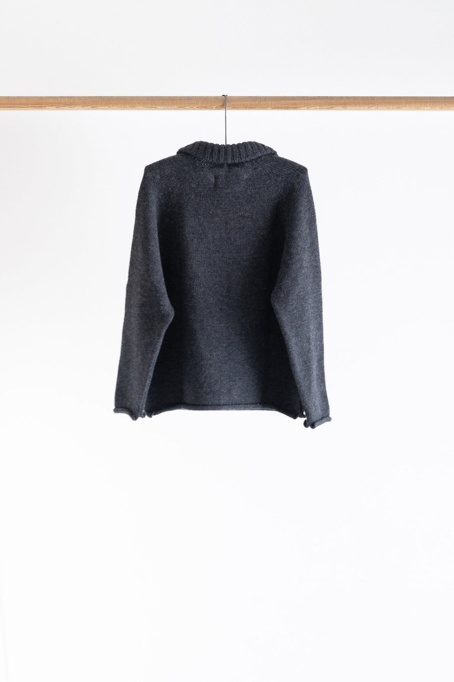 QUARTER ZIP SWEATER - CHARCOAL