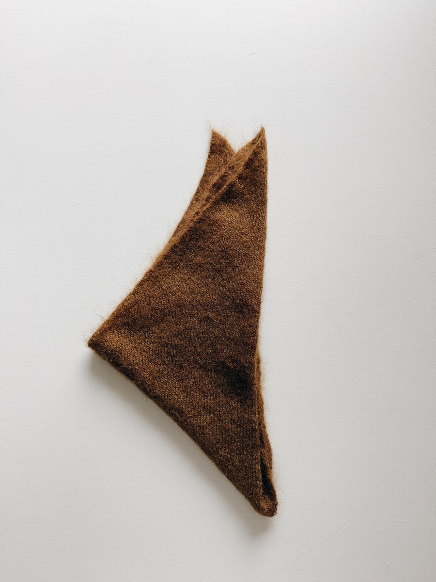 MOHAIR & SILK TRIANGLE SCARF - COCOA