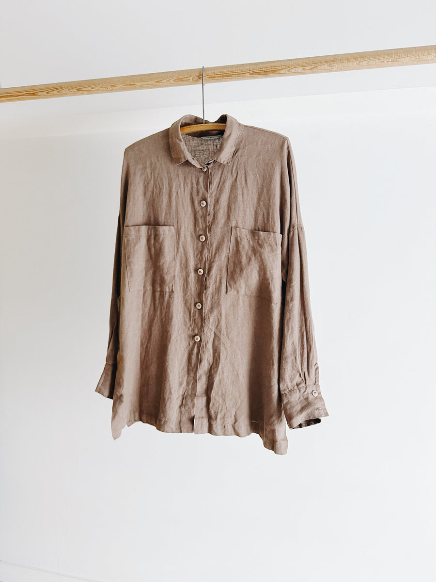 PRE- LOVED - LINEN FOX - LINEN SHIRT - S/M