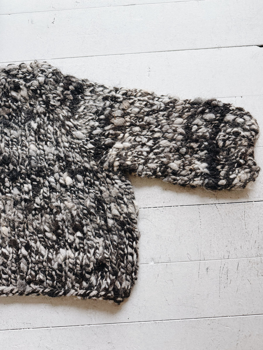 WILD SPUN SWEATER - DARK BROWN/GREY MIX