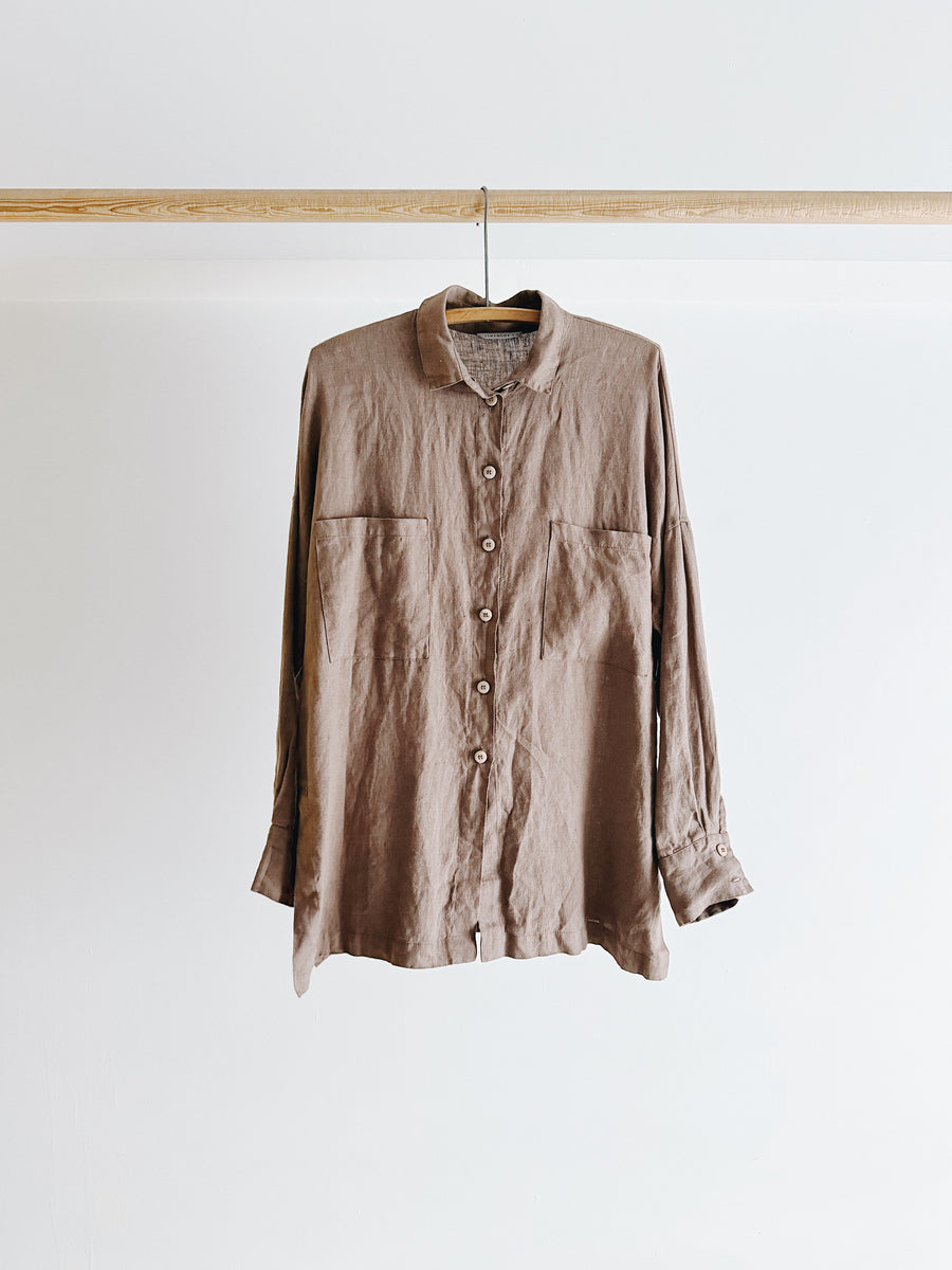 PRE- LOVED - LINEN FOX - LINEN SHIRT - S/M