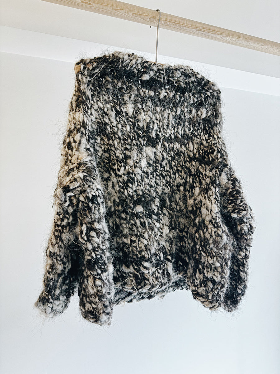 WILD SPUN SWEATER - DARK BROWN/GREY MIX