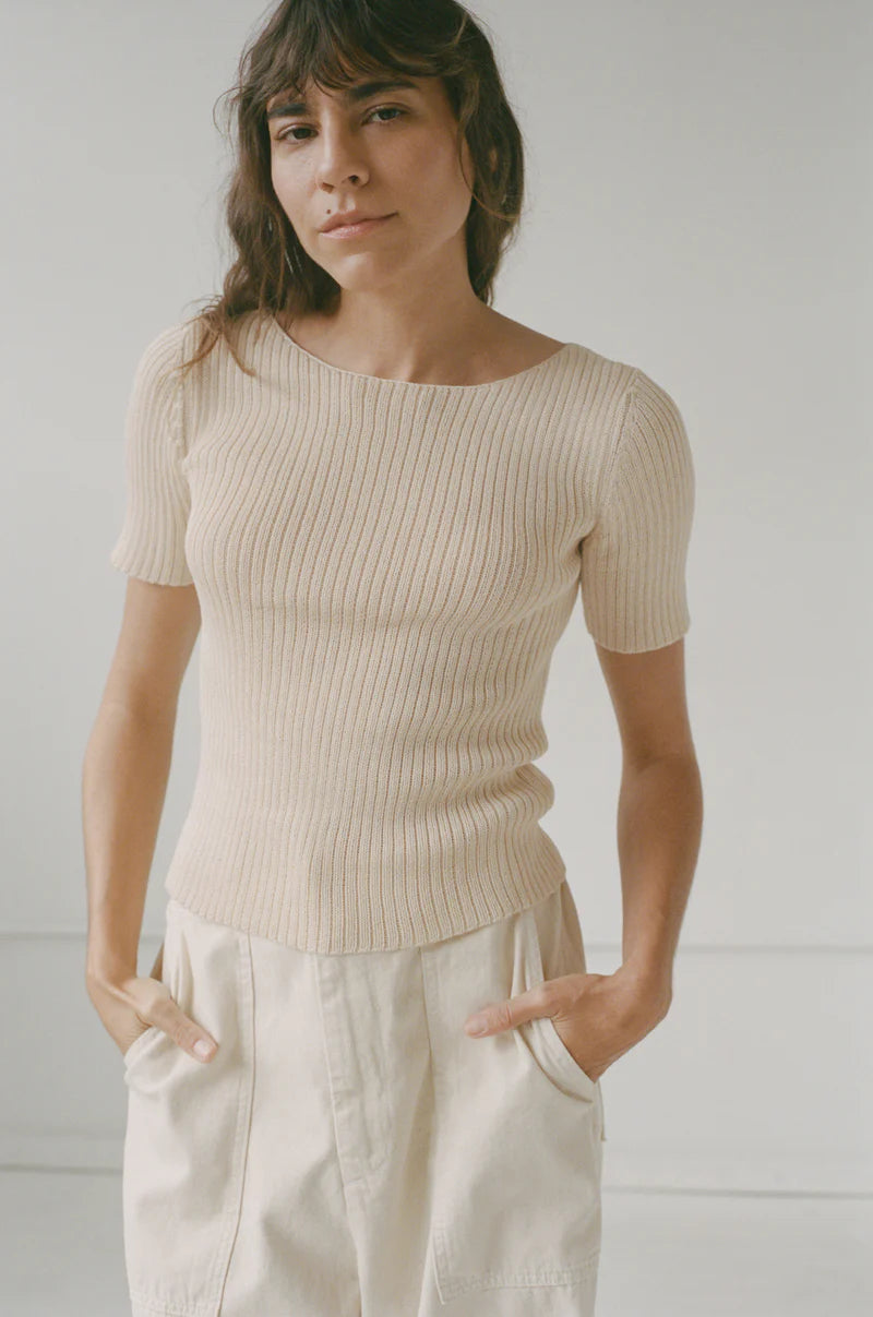 RIB TEE - NATURAL