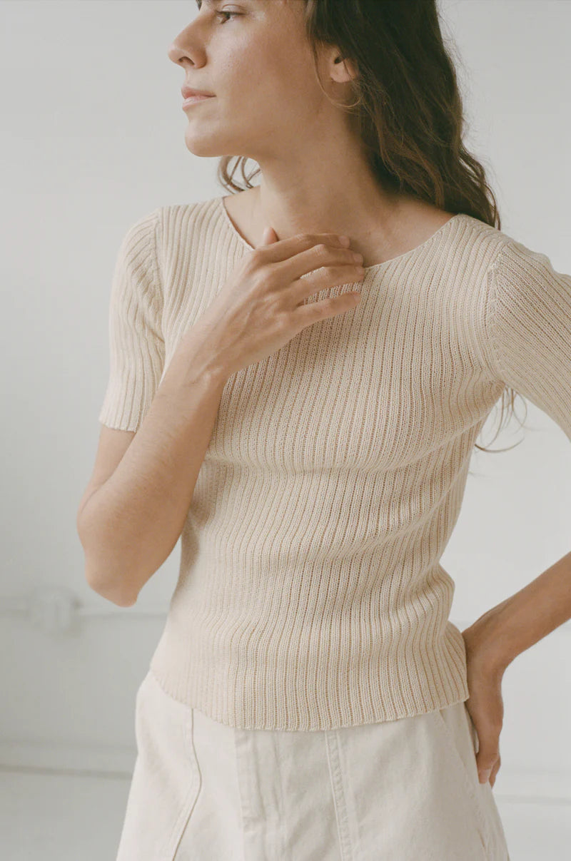 RIB TEE - NATURAL