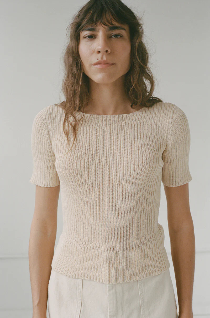 RIB TEE - NATURAL