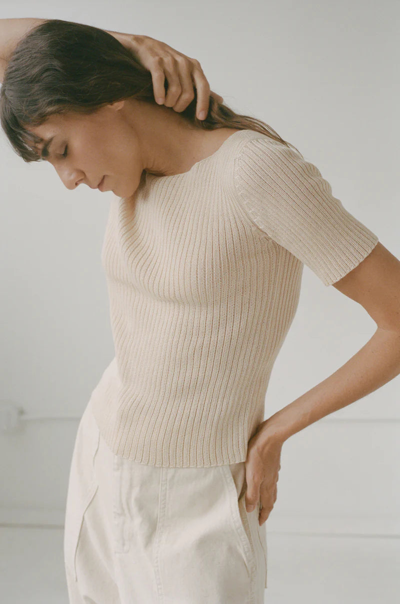RIB TEE - NATURAL