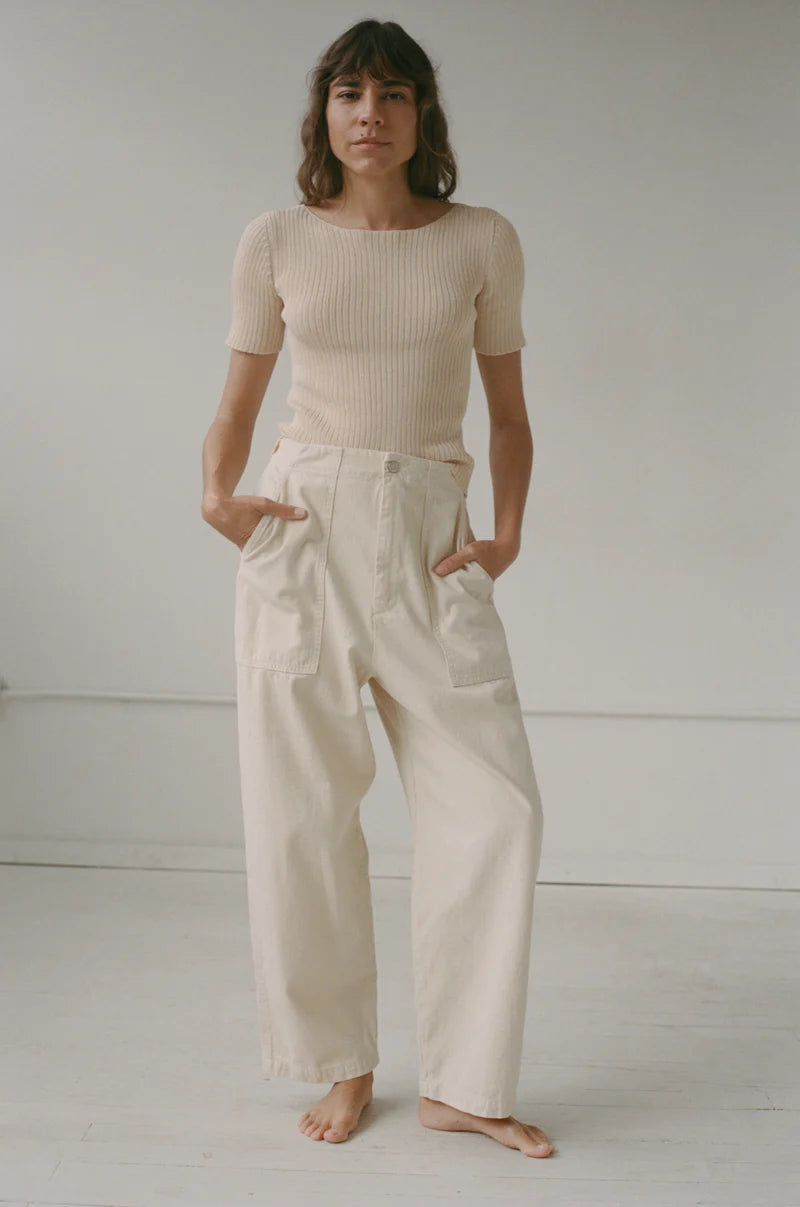 RIB TEE - NATURAL